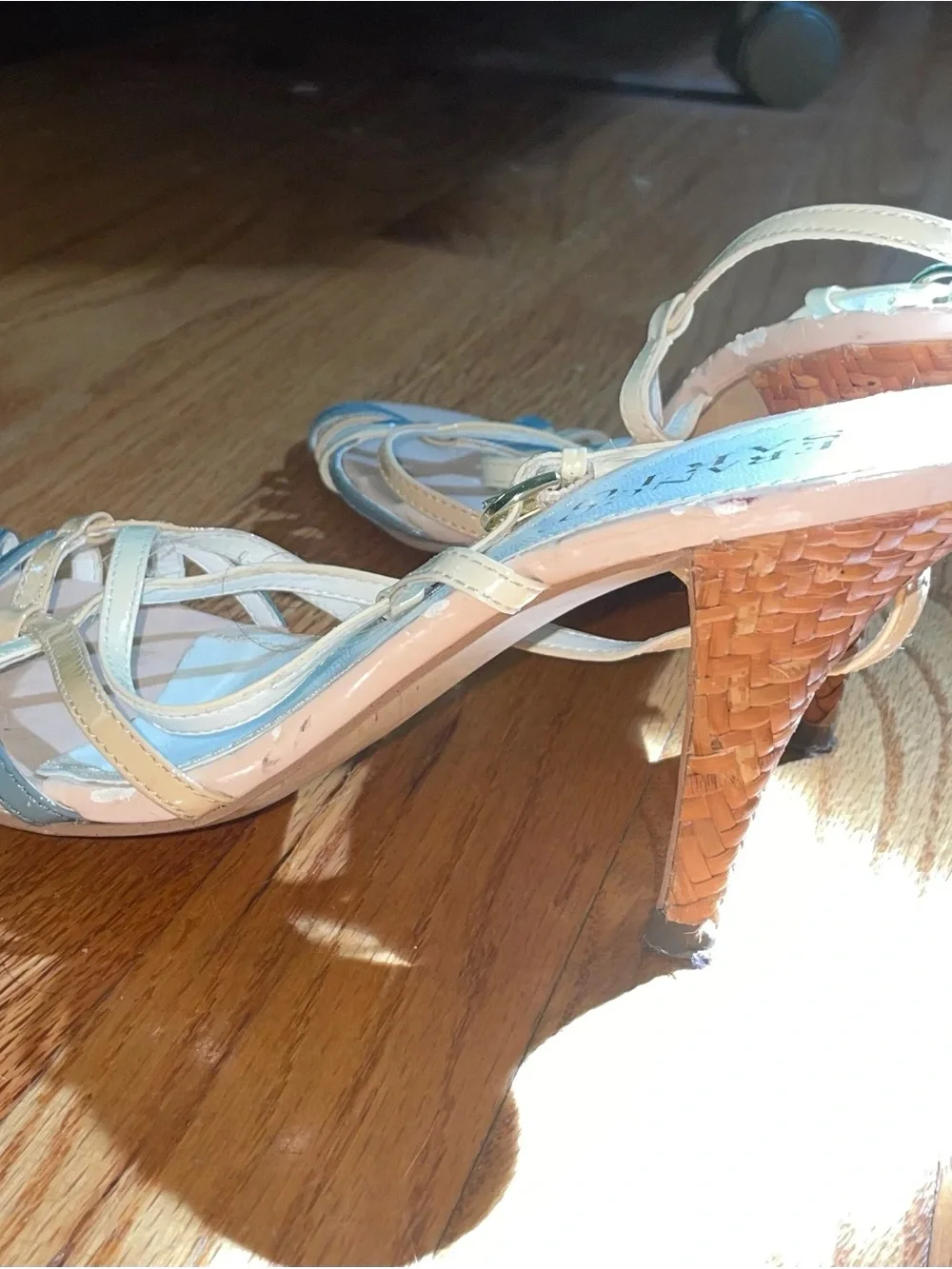Franco Sarto Multi-colored Leather Strappy Sandals